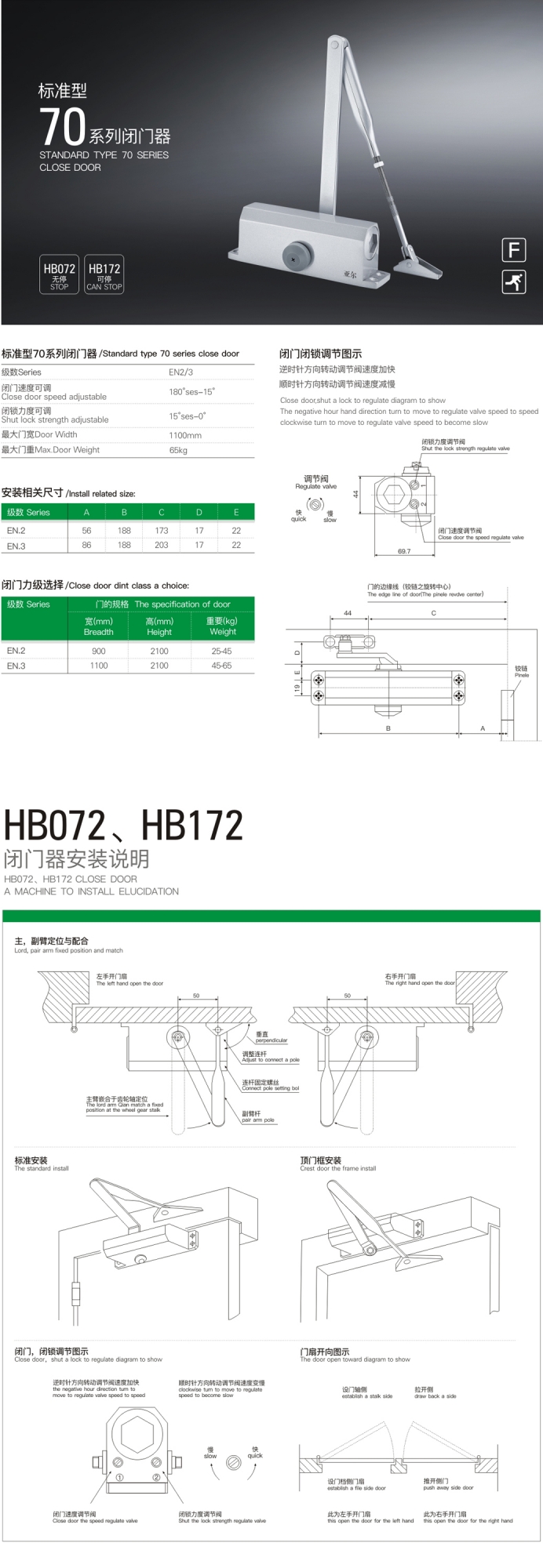 上海門窗五金標(biāo)準型閉門器