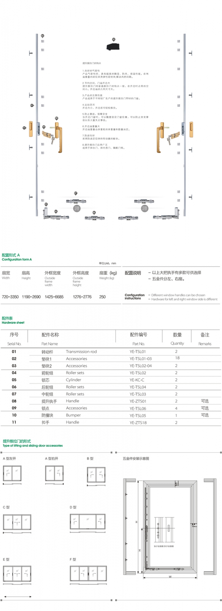 上海門(mén)窗五金YE-FS-D