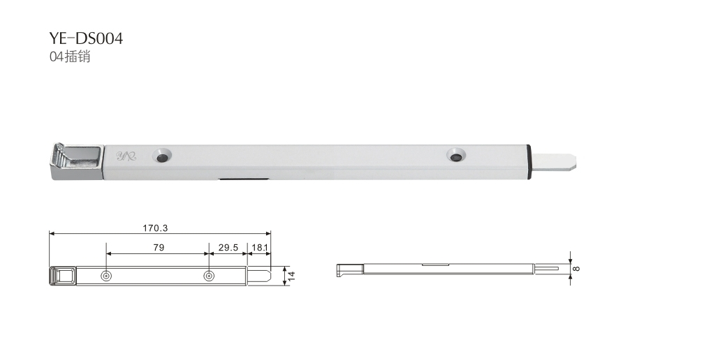 上海門窗五金插銷YE-DS004 