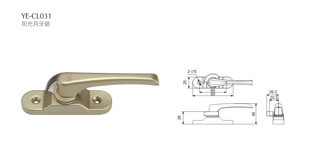 上海門(mén)窗配件月牙鎖CL031