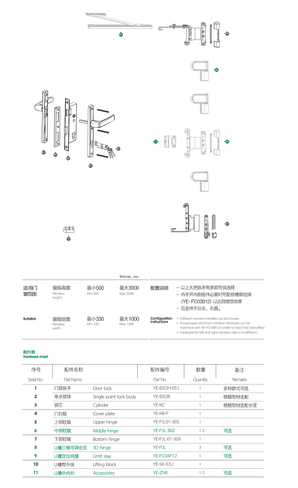 上海門廠五金全套組合YE-SP-D